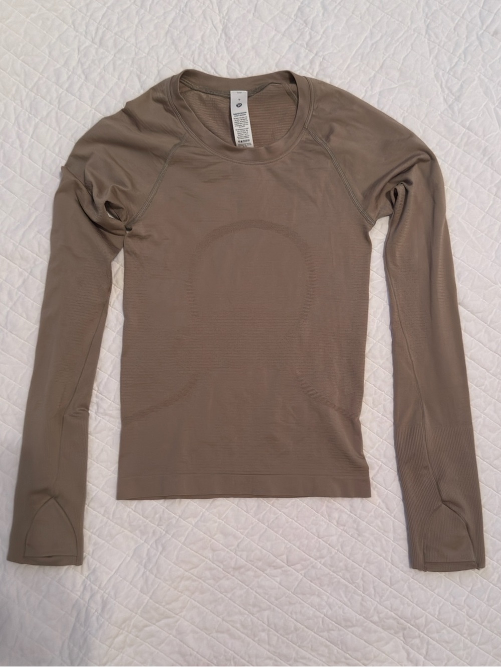 lululemon athletica Slim Fit Long Sleeve swiftly Top - Taupe Brown